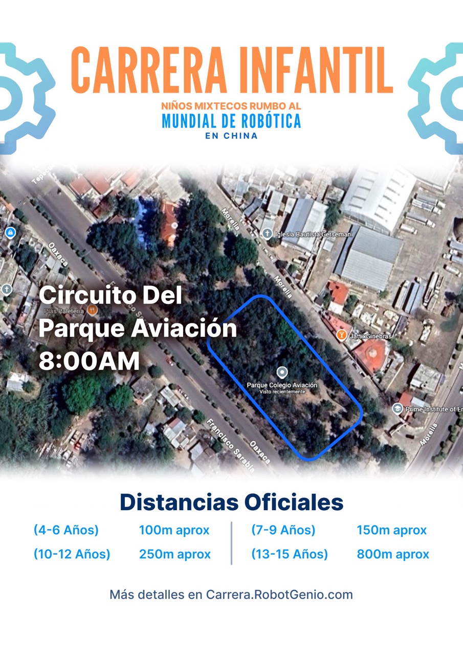 Cartel oficial con las distancias de las categorías infantiles